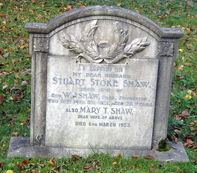 Grave of Stuart Shaw in St. Luke's churchyard