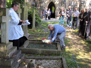 Wreath laying at Percy French grave